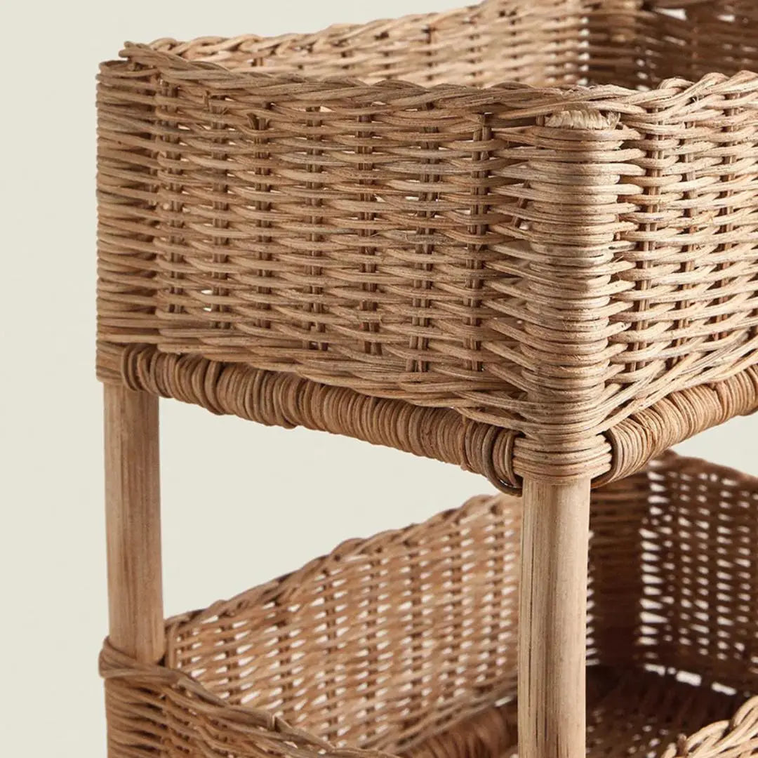 Lety Rattan 3-Tiers Storage Rack-Speckled Space