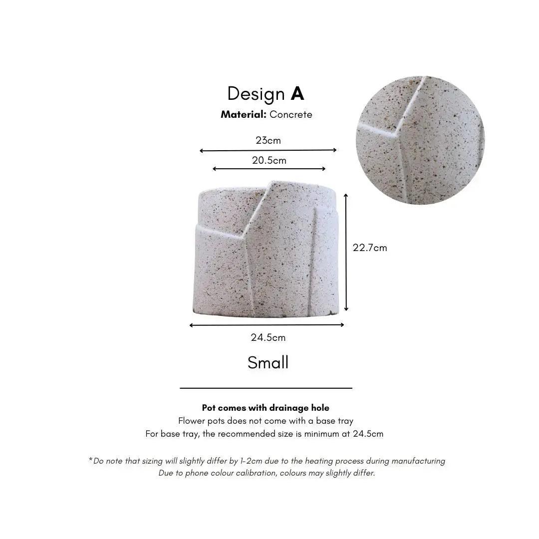 Pylota Concrete Flower Pot-Speckled Space