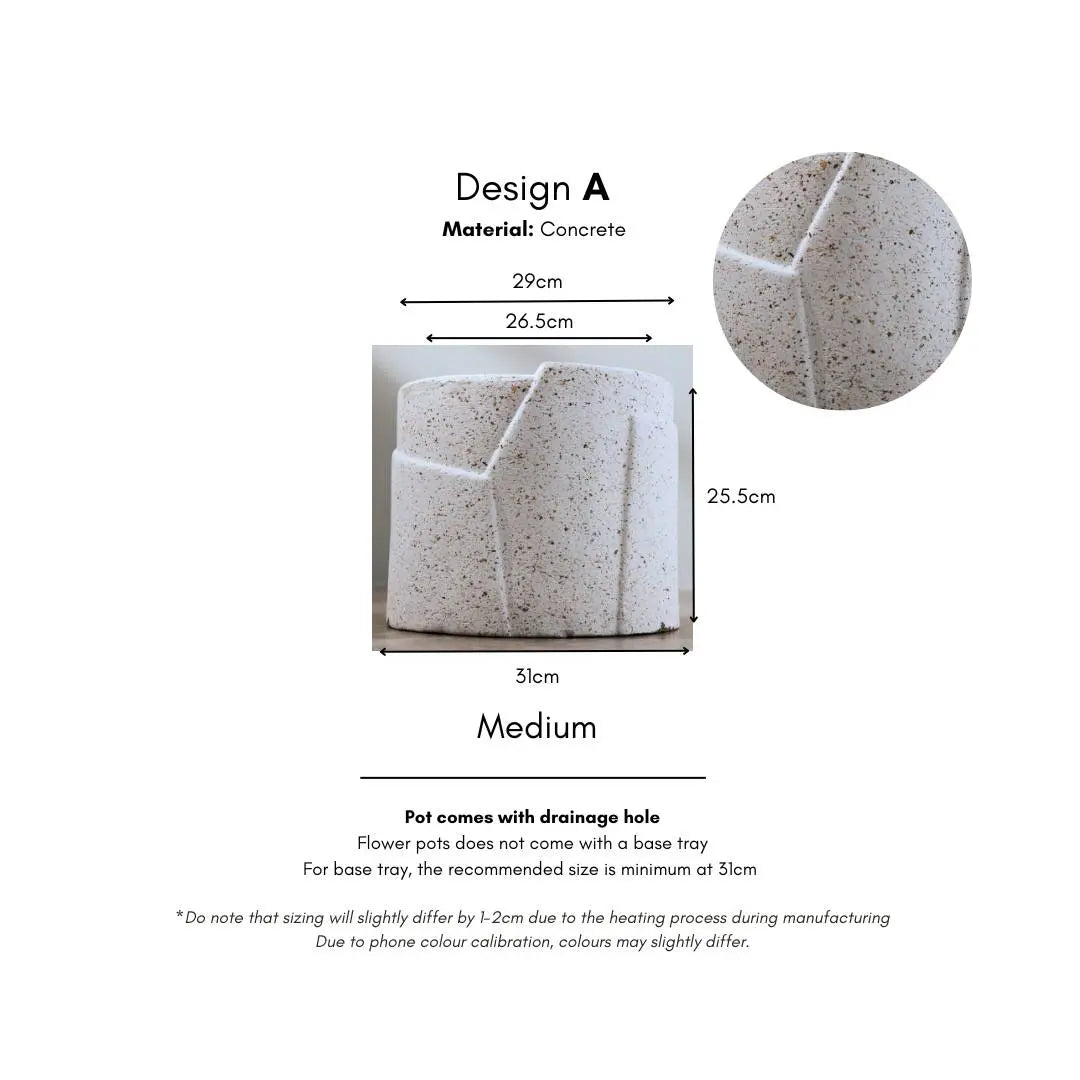 Pylota Concrete Flower Pot-Speckled Space