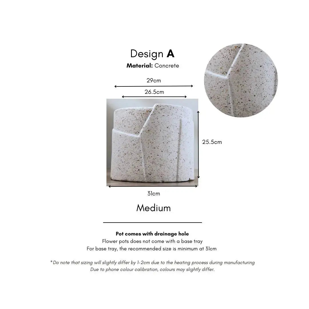 Pylota Concrete Flower Pot-Speckled Space