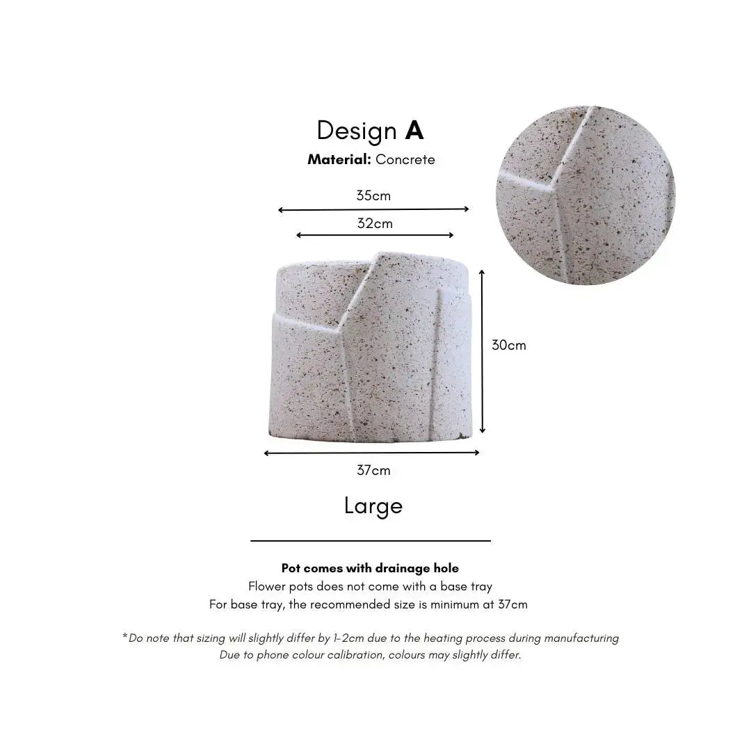 Pylota Concrete Flower Pot-Speckled Space
