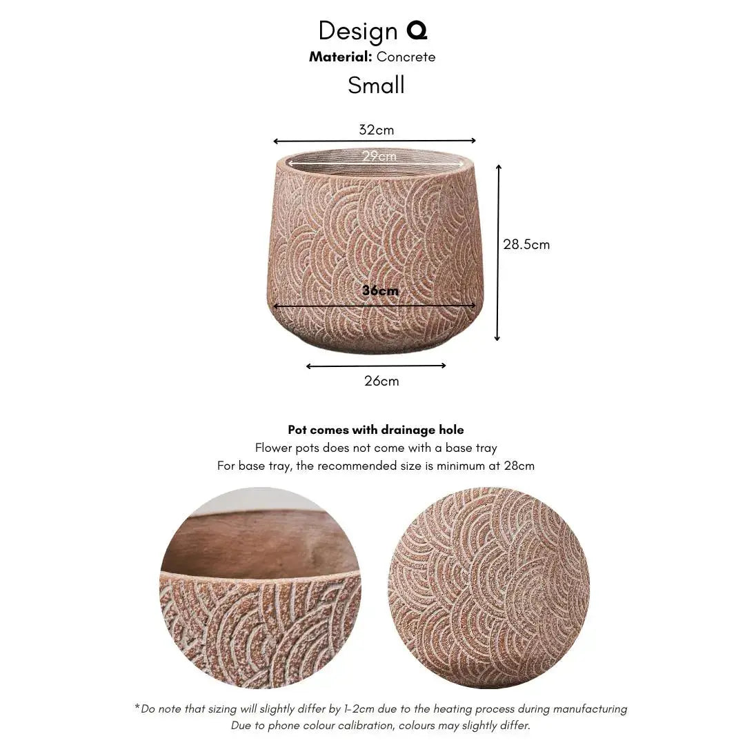 Pylota Concrete Flower Pot - Q-Speckled Space