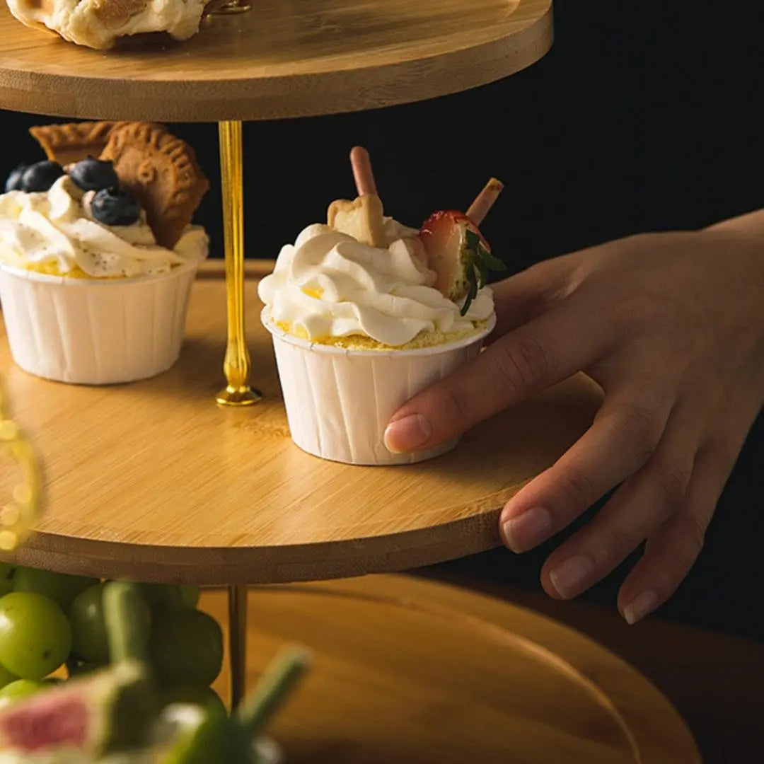 Westley Wooden Dessert Tray-Speckled Space