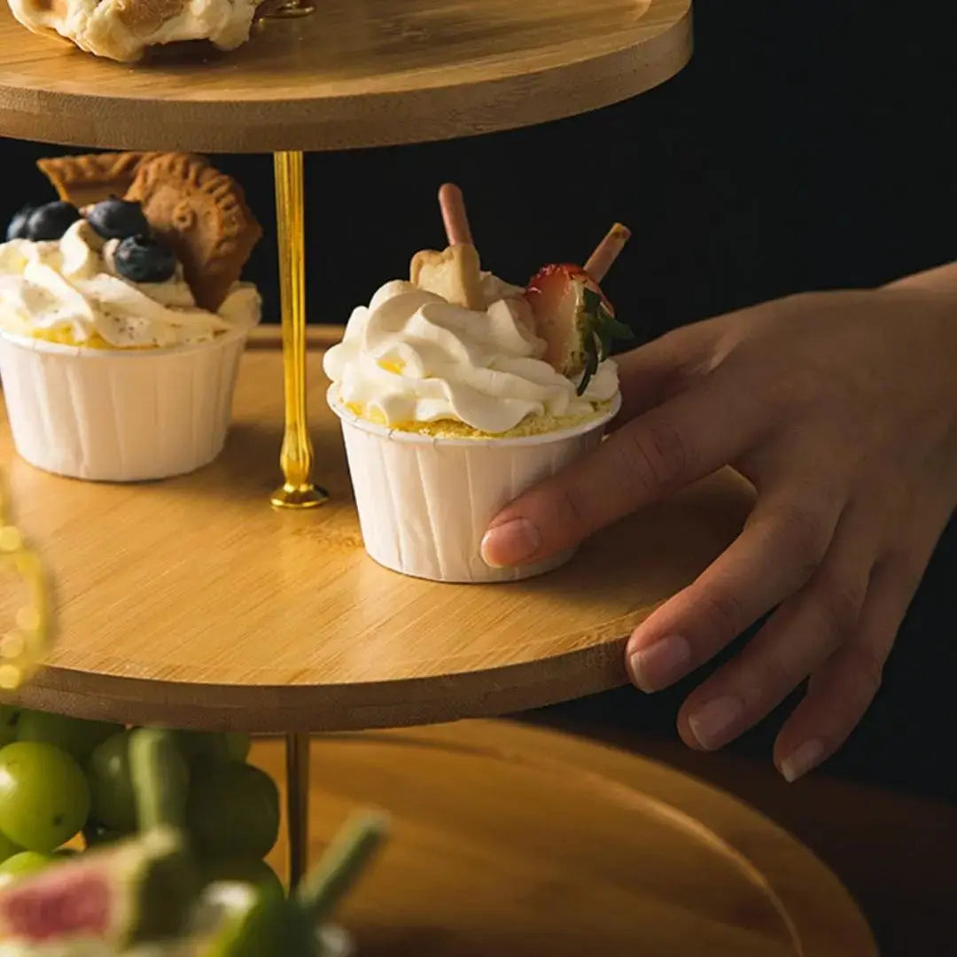 Westley Wooden Dessert Tray-Speckled Space