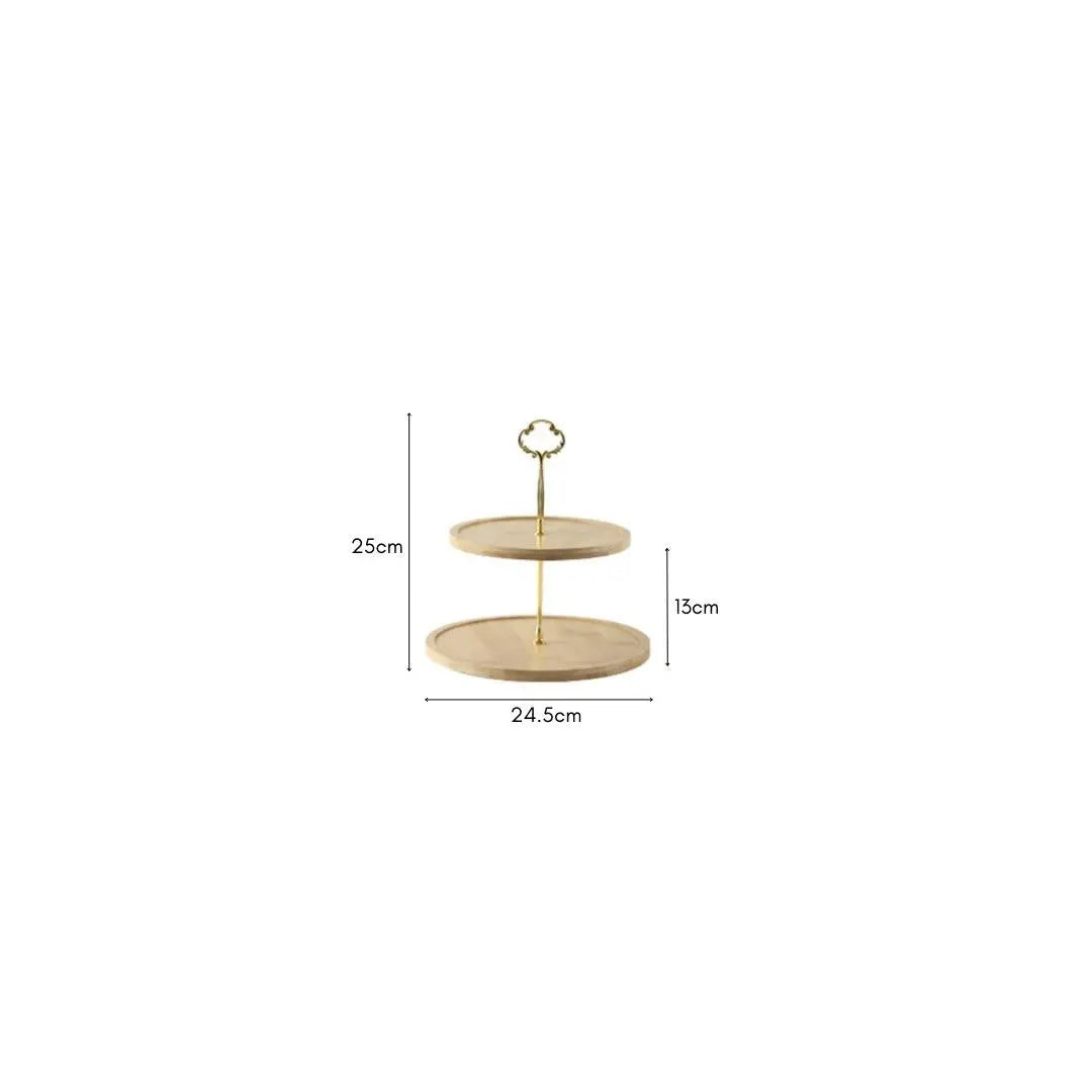 Westley Wooden Dessert Tray-Speckled Space