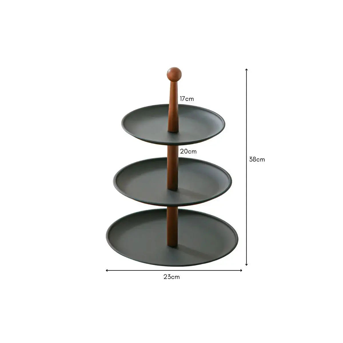 Brintel Black Stainless Steel 3 Tier Dessert Tray Stand My Store