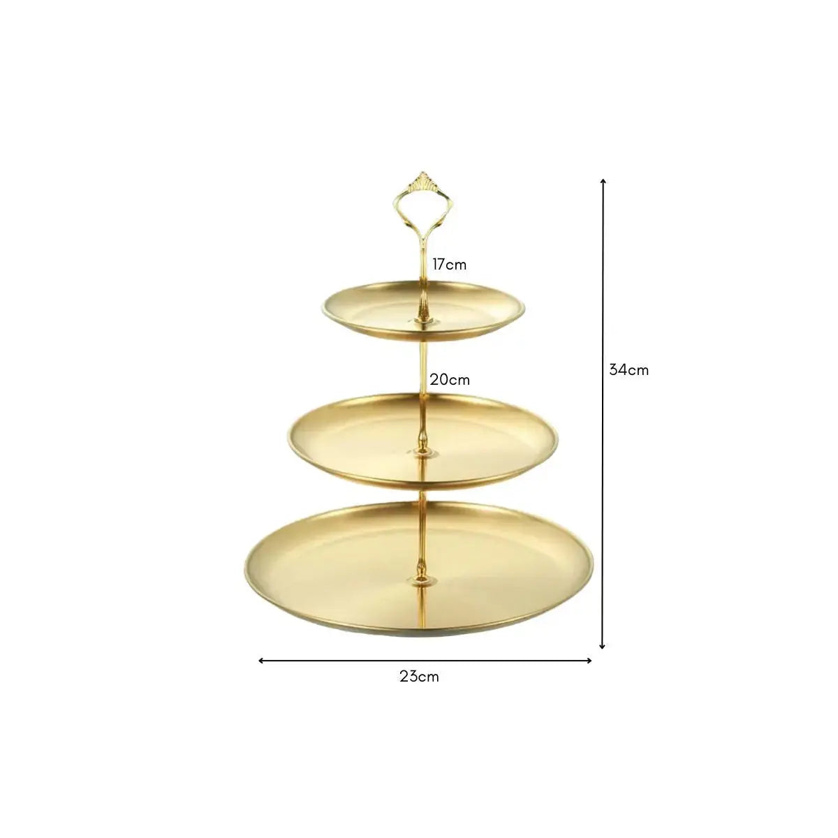 Glina Gold Stainless Steel 3 Tier Dessert Tray Stand My Store