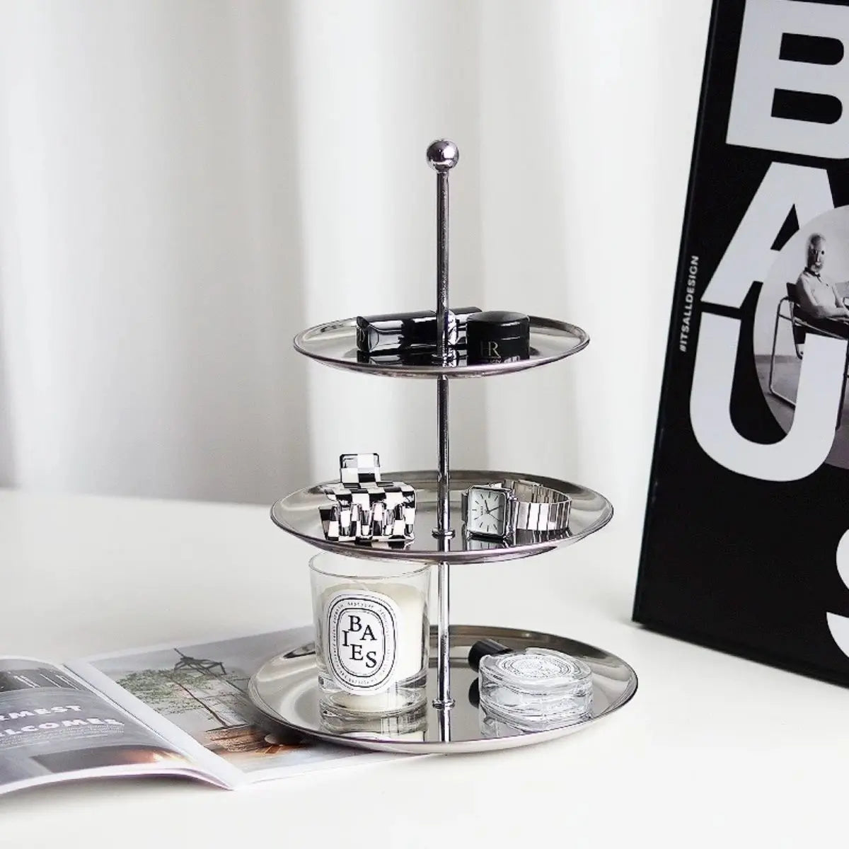 Selina Stainless Steel 3 Tier Dessert Tray Stand My Store