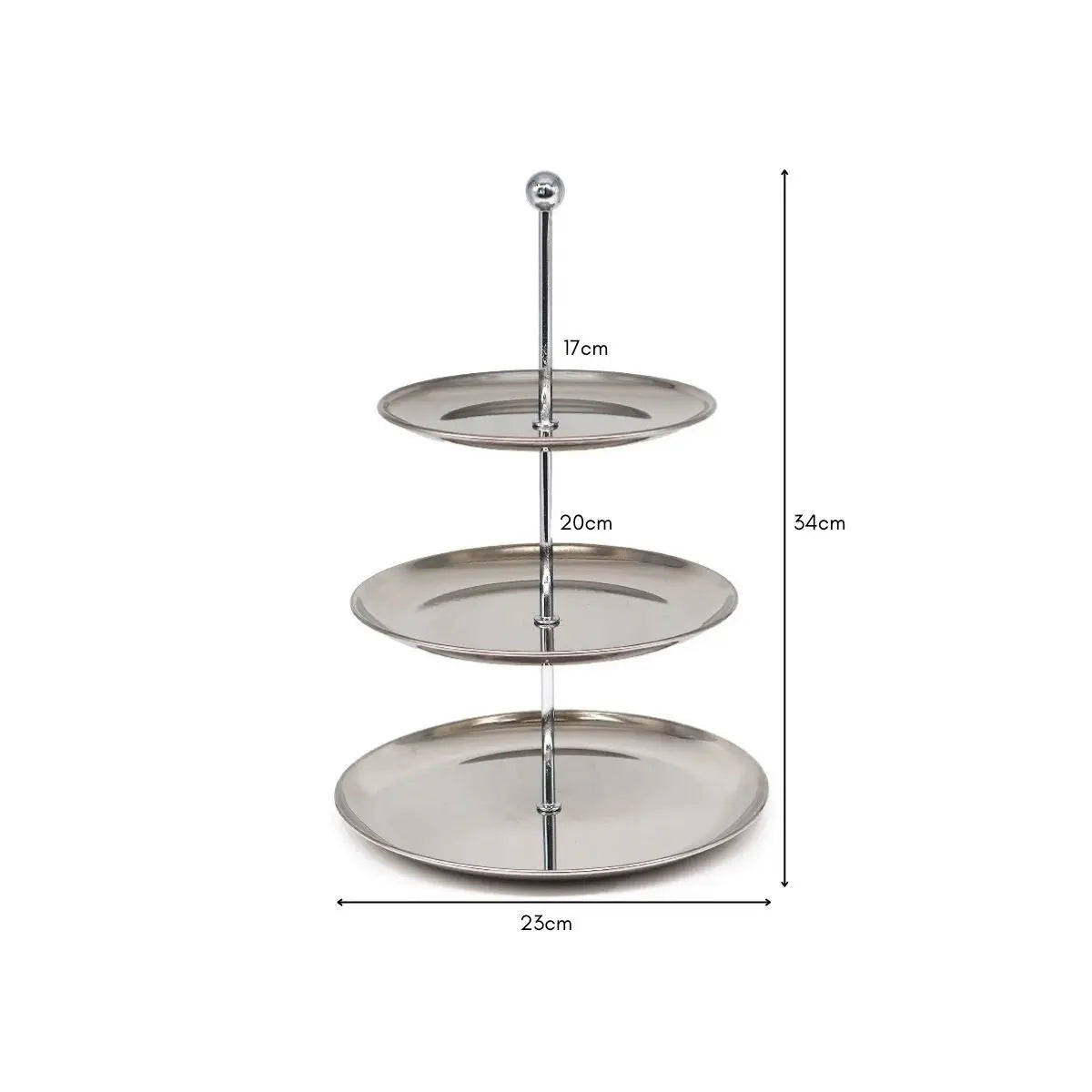 Selina Stainless Steel 3 Tier Dessert Tray Stand My Store