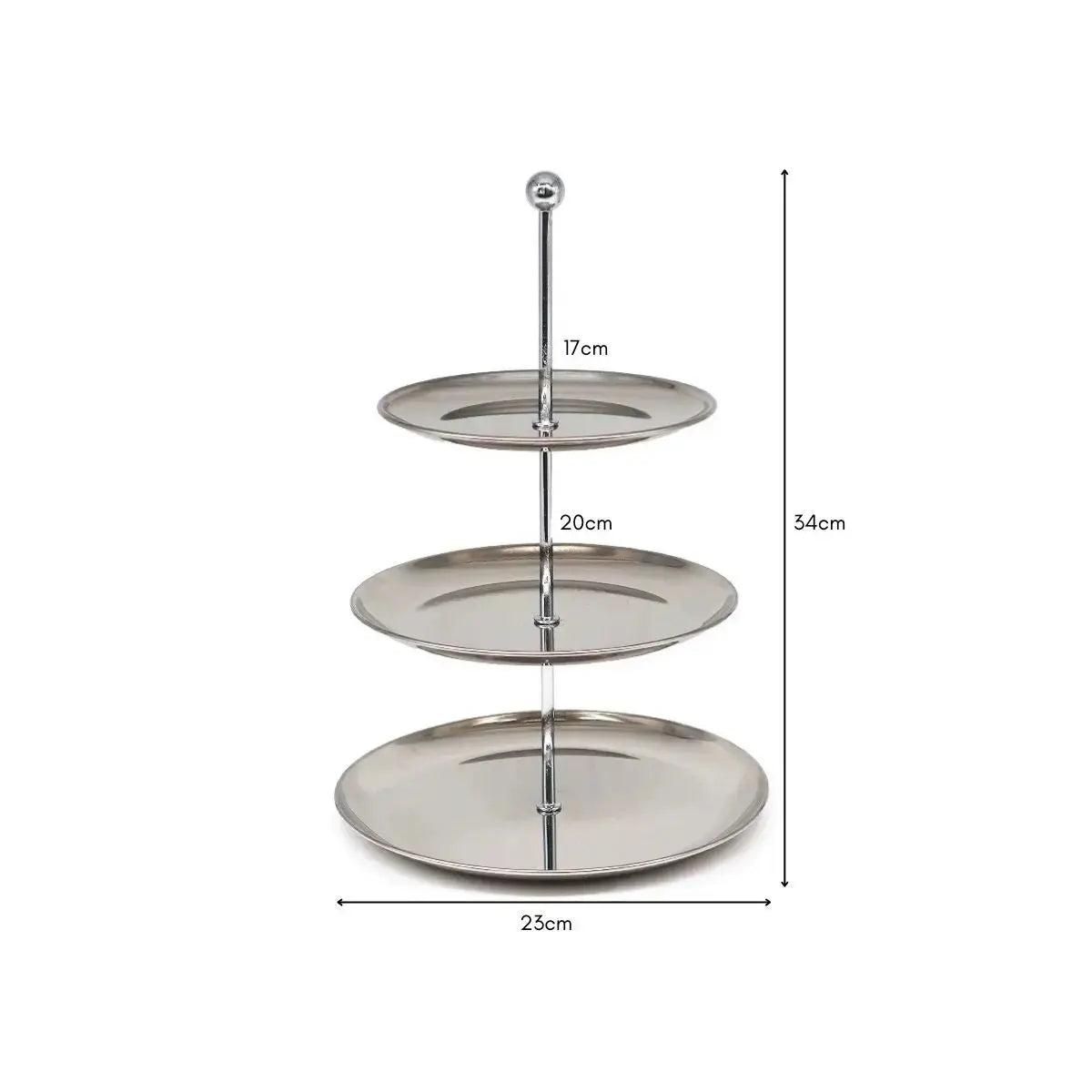 Selina Stainless Steel 3 Tier Dessert Tray Stand My Store