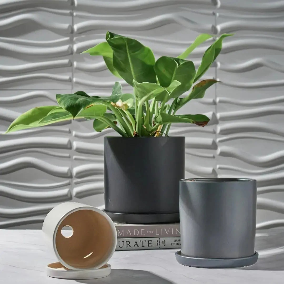 Ava Ceramic Flower Pot-Speckled Space