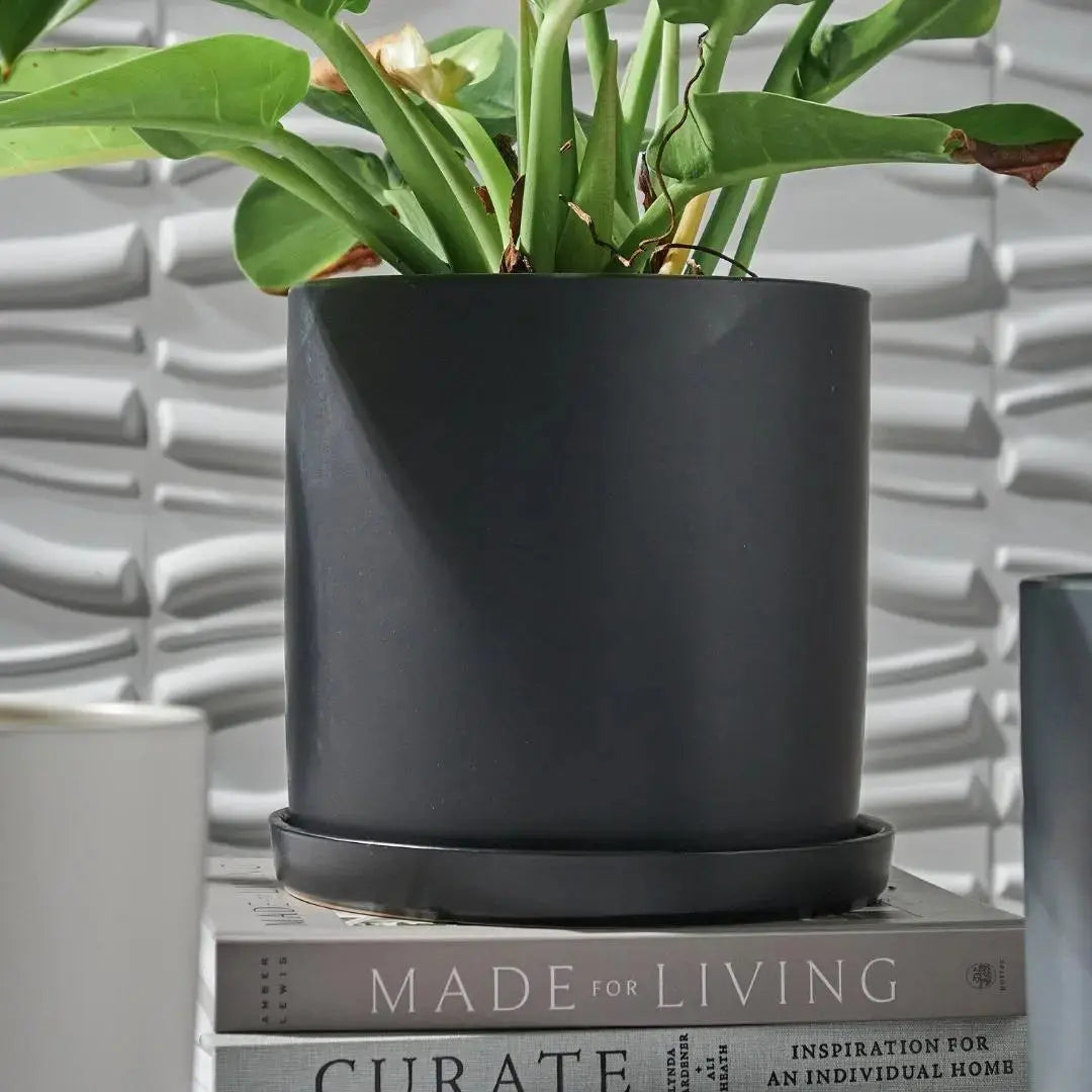 Ava Ceramic Flower Pot-Speckled Space