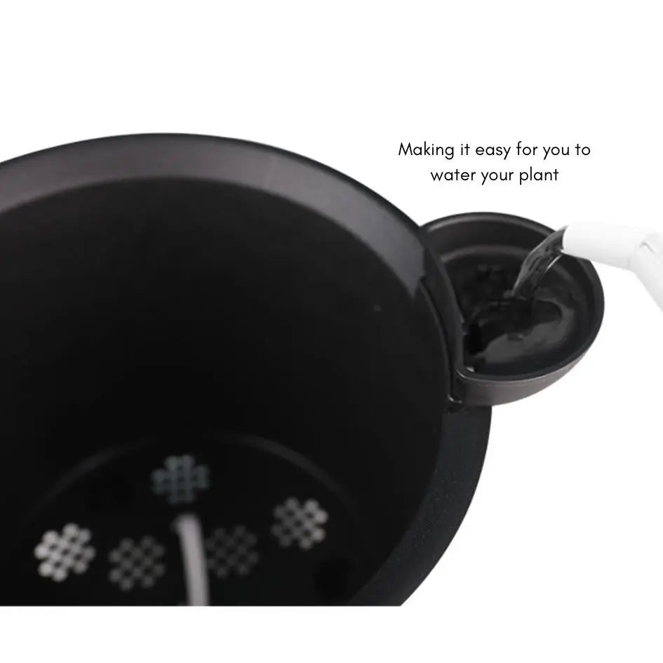 Elevated Plastic Self-Watering Flower Pot-Speckled Space