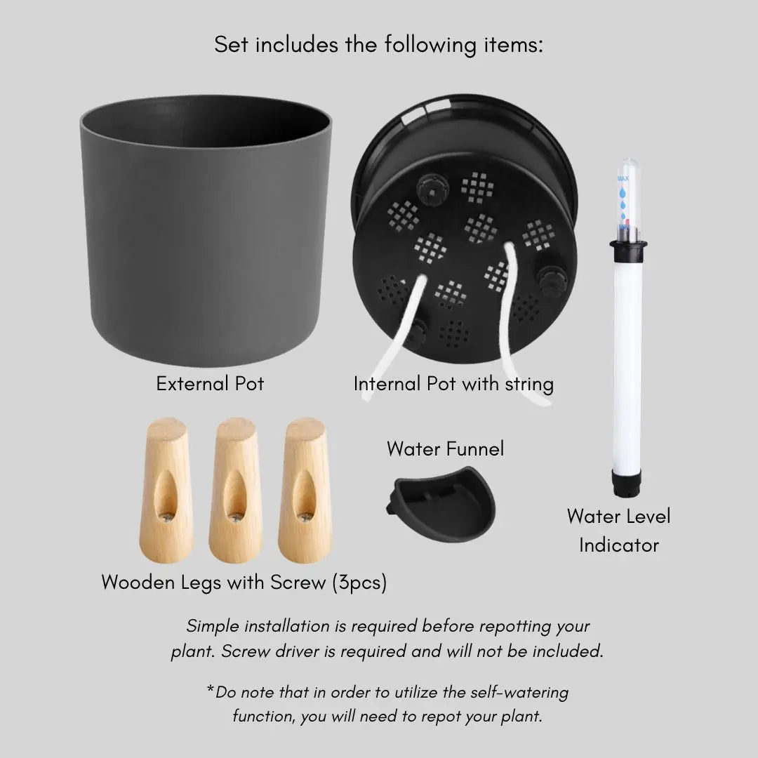 Elevated Plastic Self-Watering Flower Pot My Store