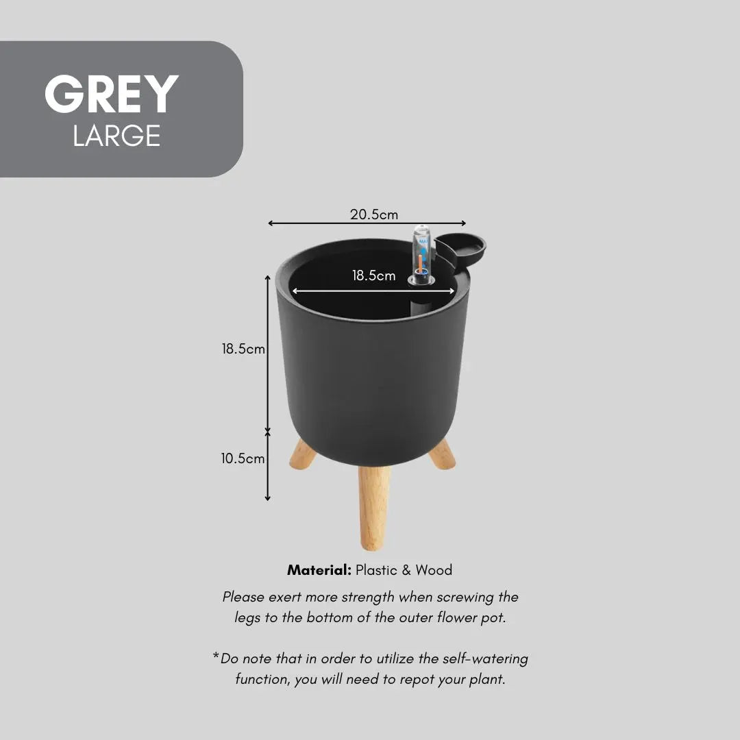 Elevated Plastic Self-Watering Flower Pot My Store