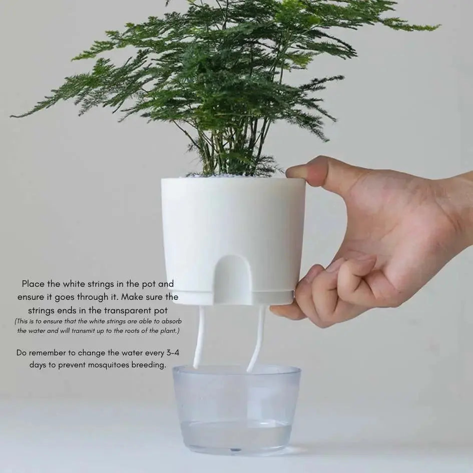 Self-Watering Basic Plastic Flower Pots-Speckled Space