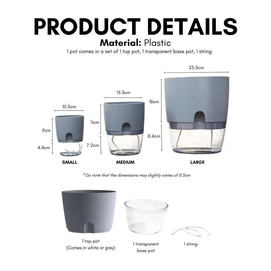 Self-Watering Basic Plastic Flower Pots-Speckled Space