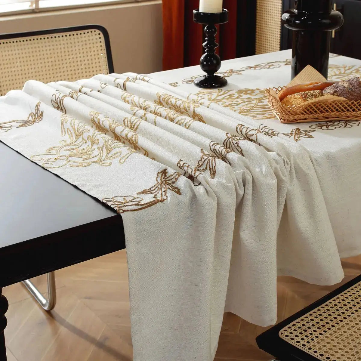 Edon Beige Floral Table Cloth My Store
