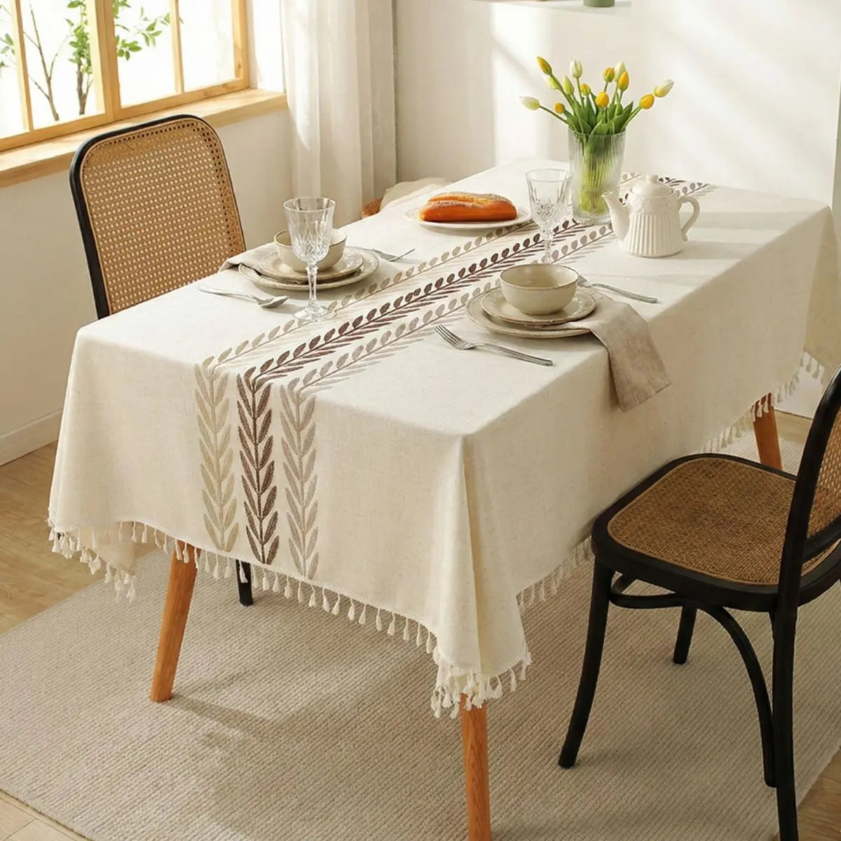 Emilia Beige Table Cloth My Store
