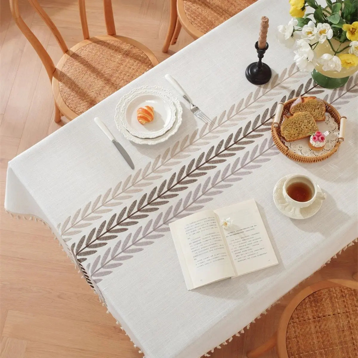 Emilia Beige Table Cloth My Store
