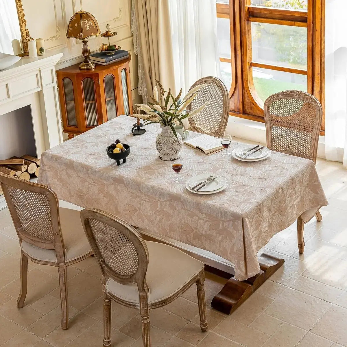 Quinn Beige Floral Table Cloth My Store