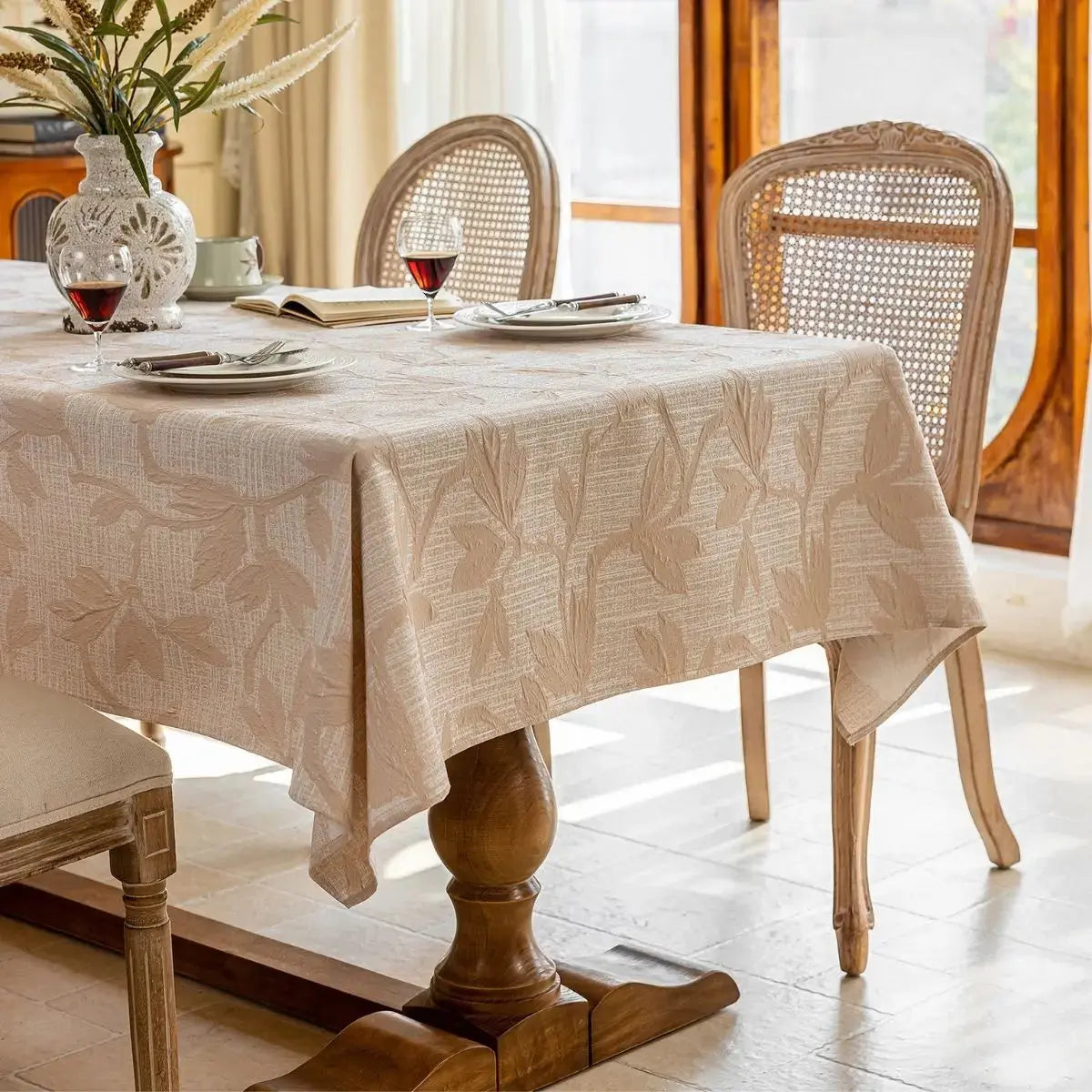 Quinn Beige Floral Table Cloth My Store