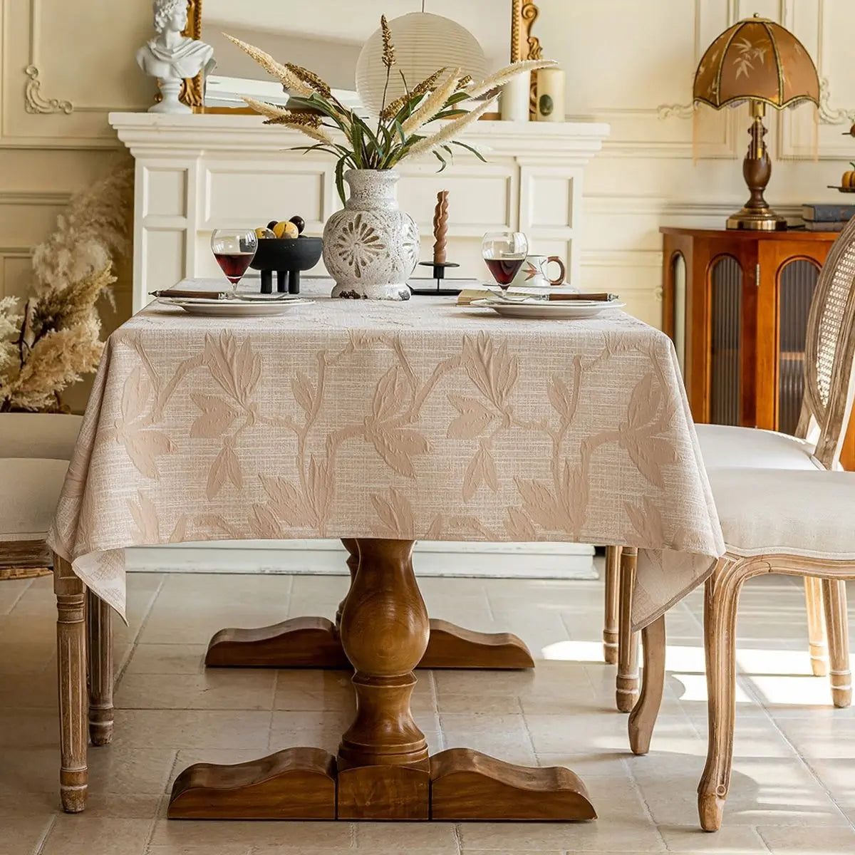 Quinn Beige Floral Table Cloth My Store