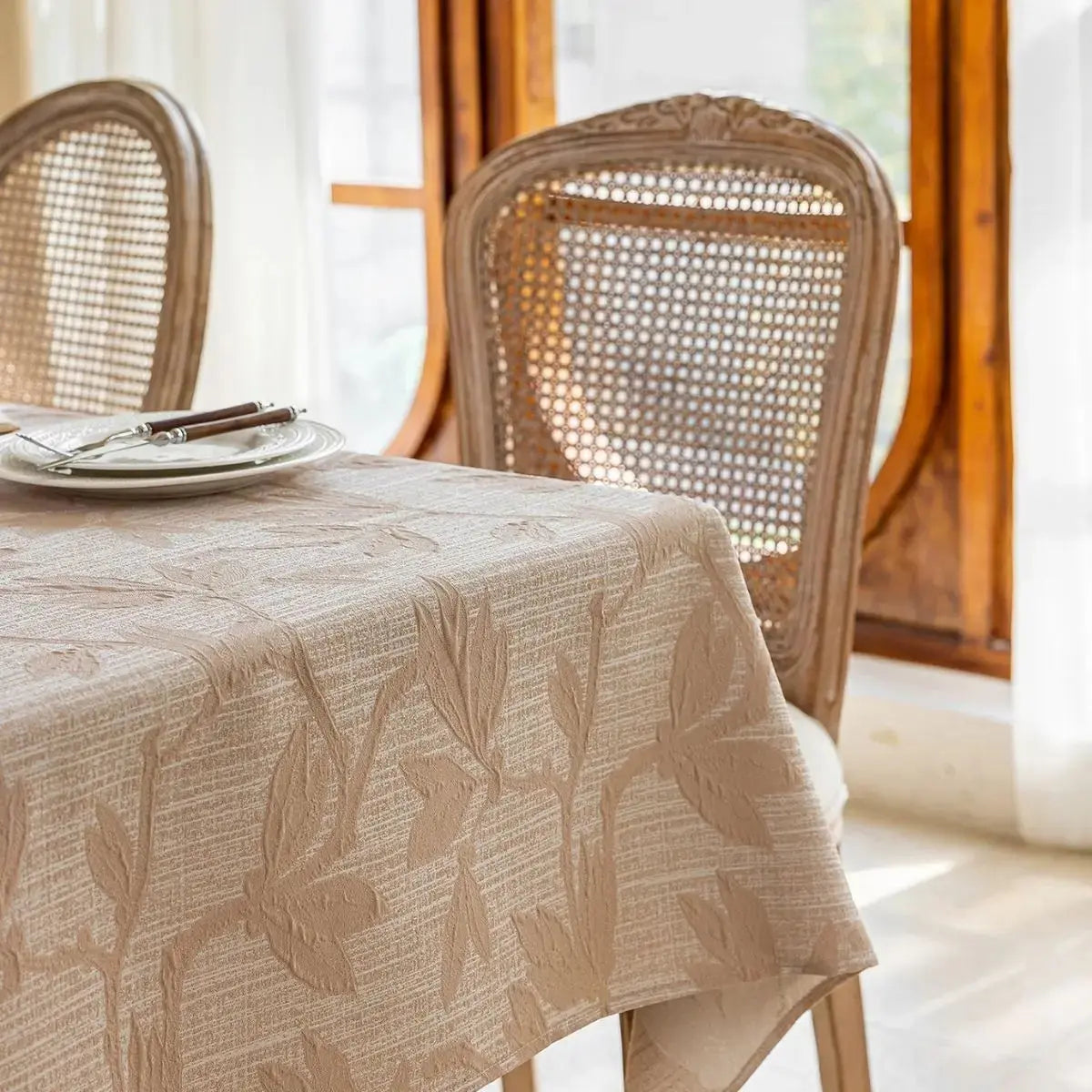Quinn Beige Floral Table Cloth My Store