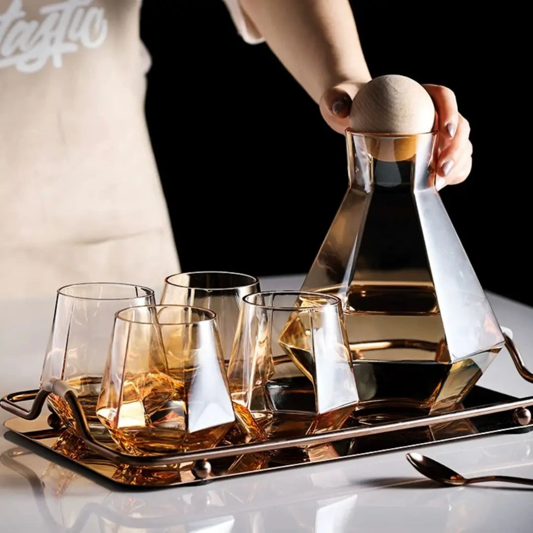 Tiola Glass Jug Set-Speckled Space