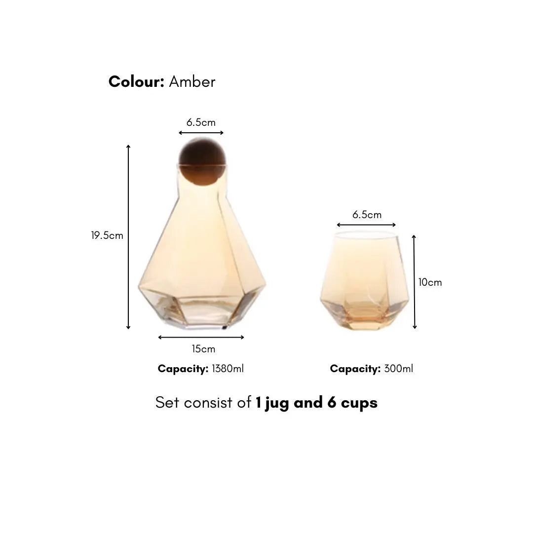 Tiola Glass Jug Set-Speckled Space