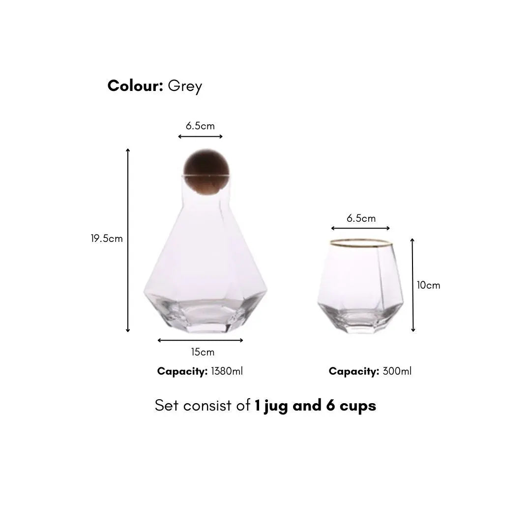 Tiola Glass Jug Set-Speckled Space