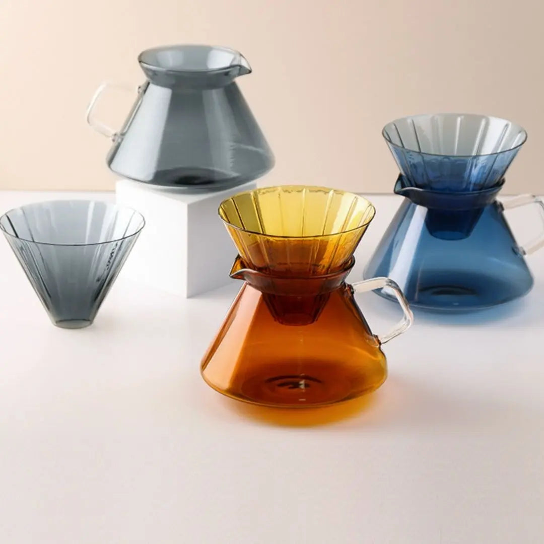 Laurel Designer Borosilicate Glass Coffee Funnel Dripper-Speckled Space