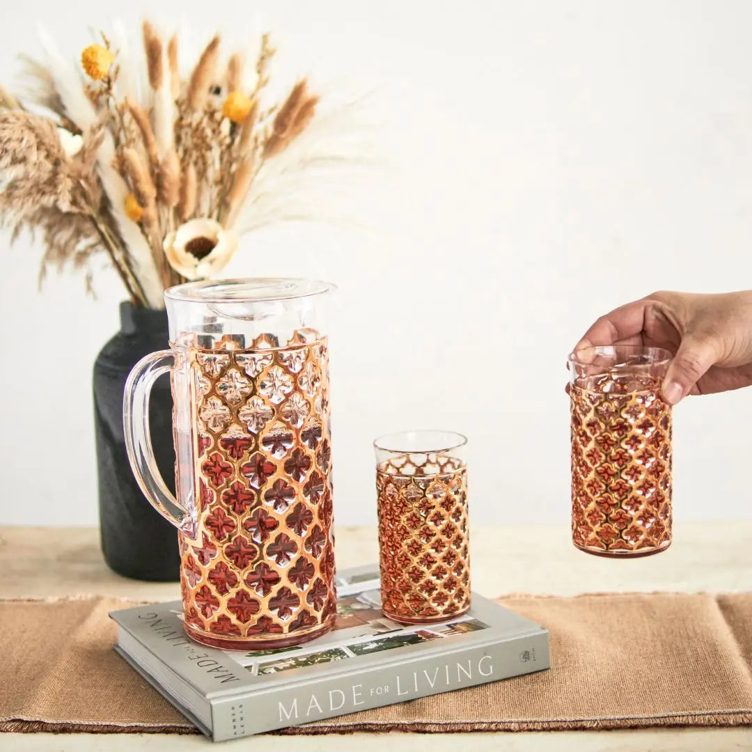 Keeya Acrylic Jug Set-Speckled Space