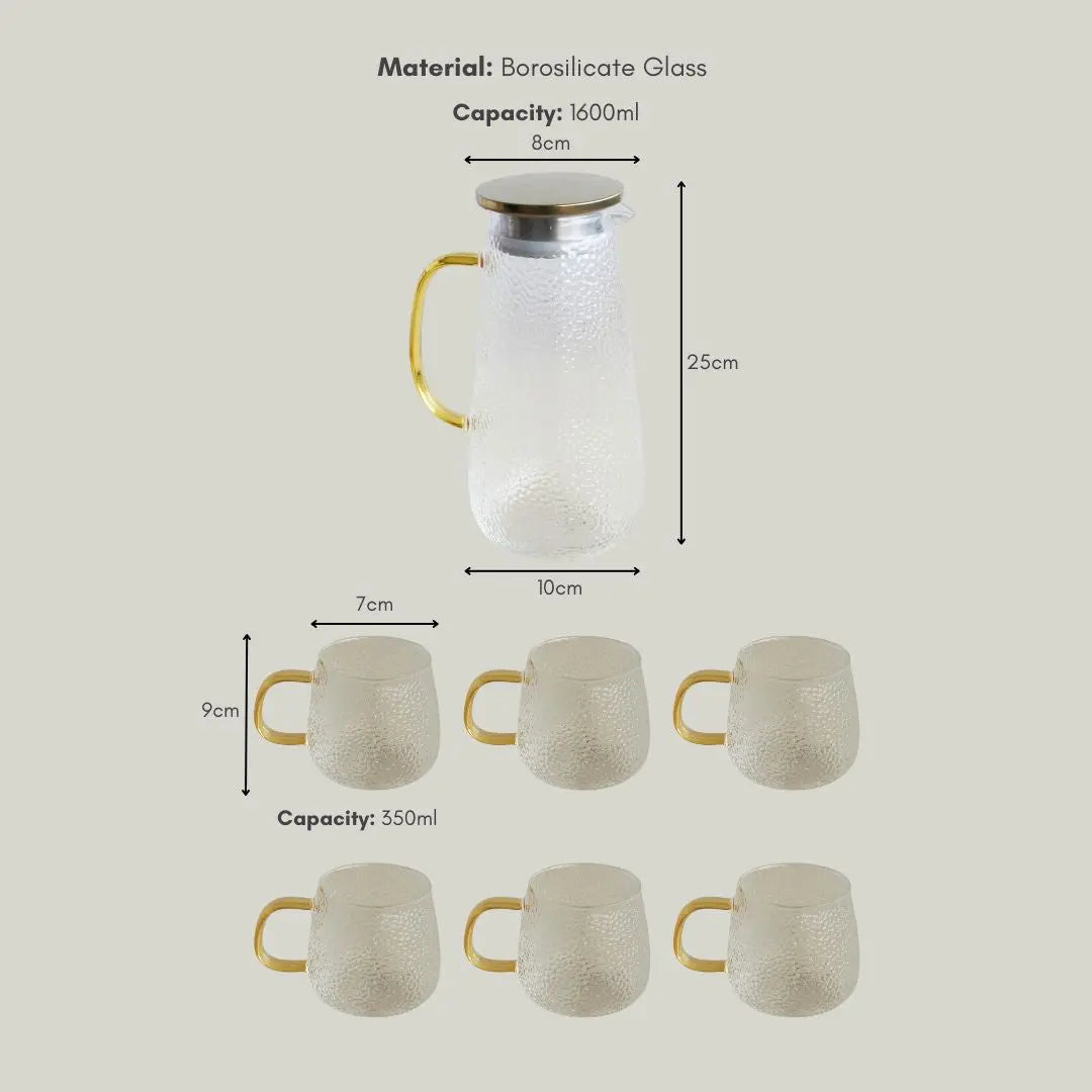 Leonard Borosilicate Glass Jug Set-Speckled Space