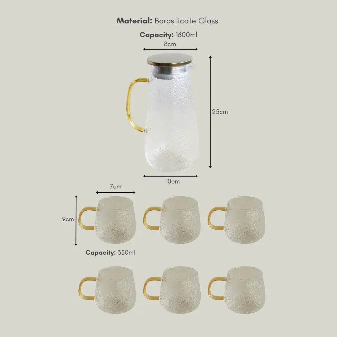 Leonard Borosilicate Glass Jug Set-Speckled Space