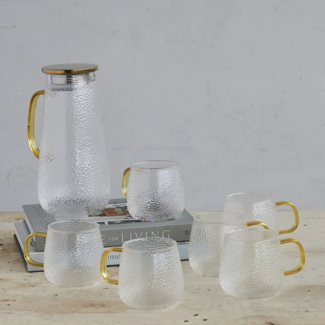 Leonard Borosilicate Glass Jug Set-Speckled Space