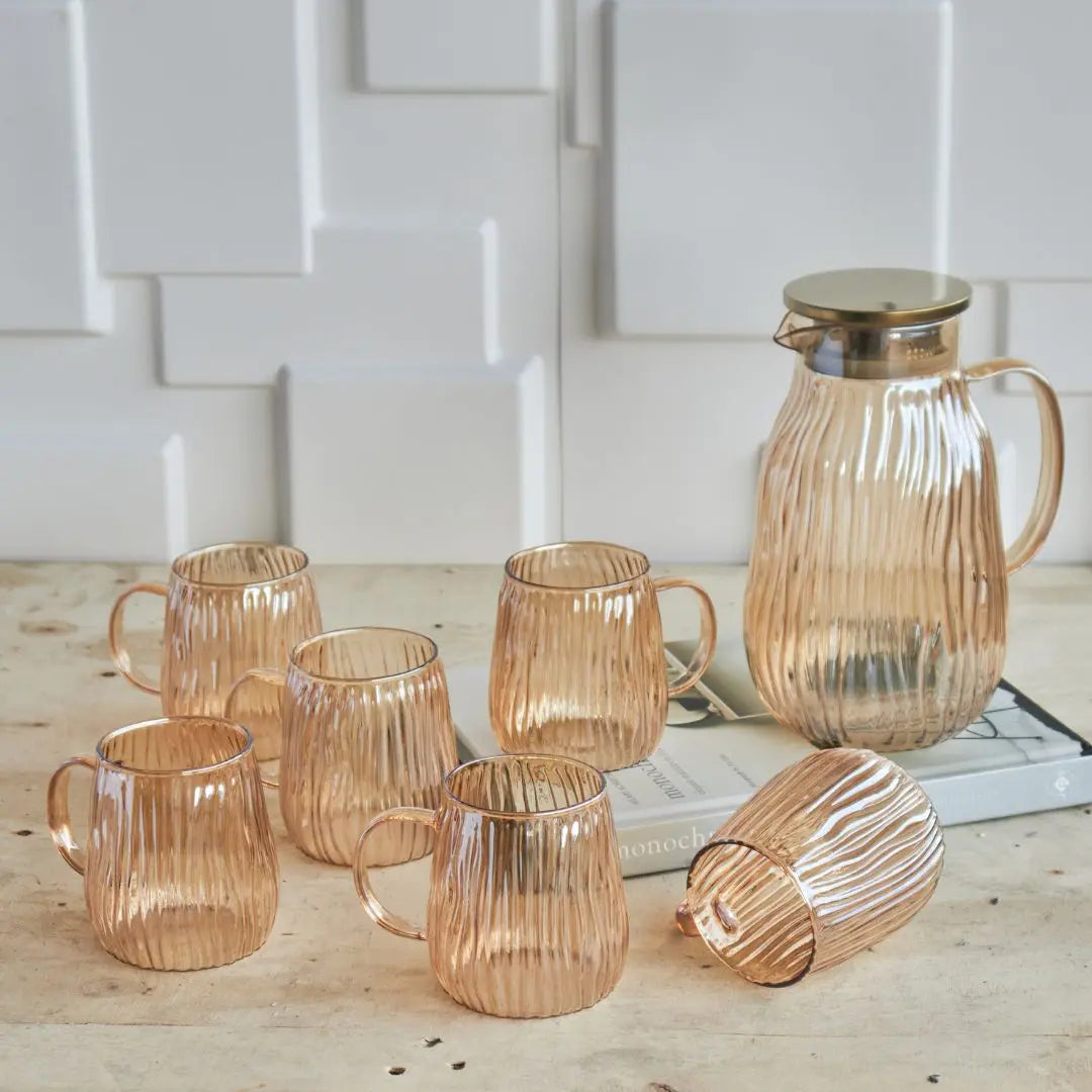 Neonir Borosilicate Glass Jug Set-Speckled Space