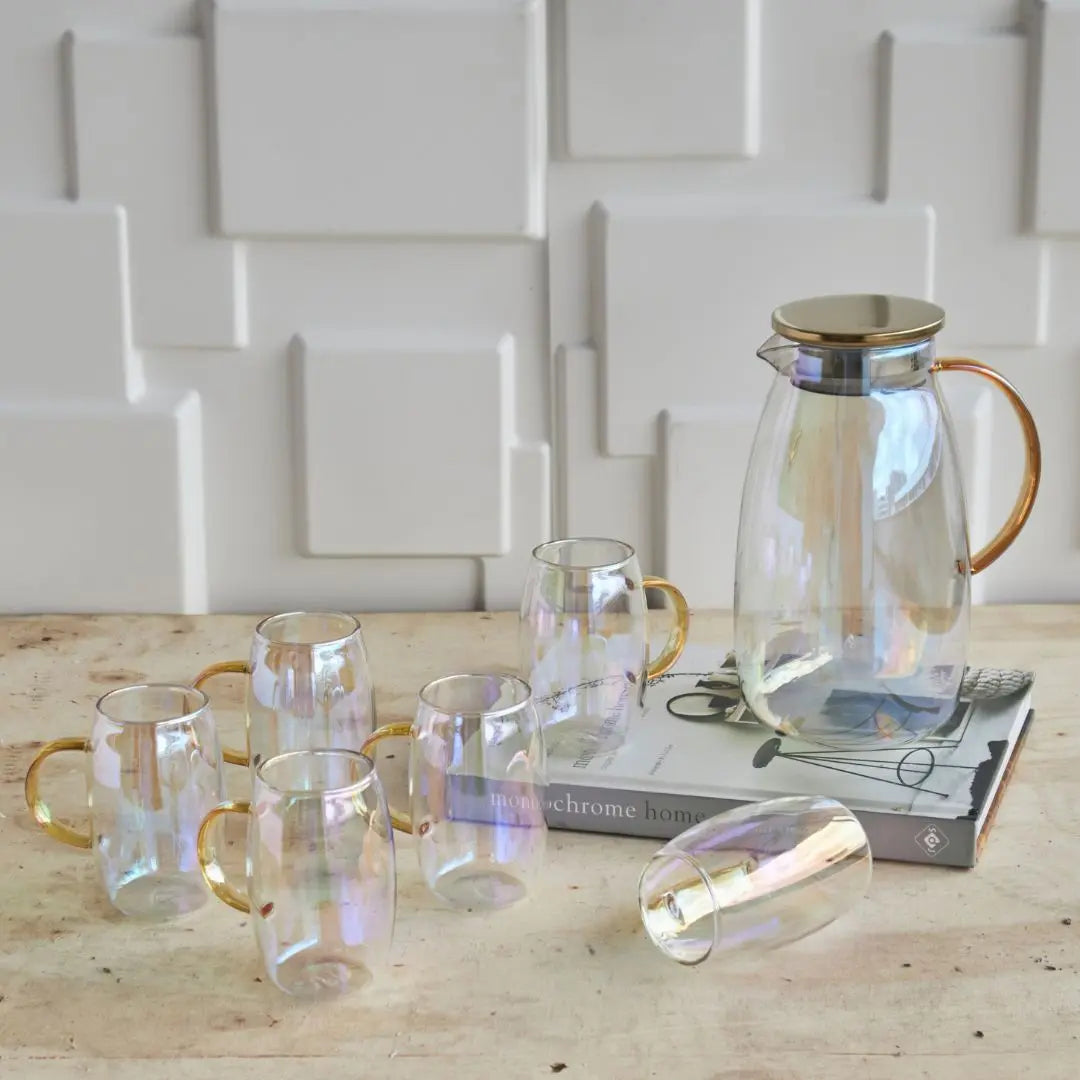 Optus Borosilicate Glass Jug Set-Speckled Space