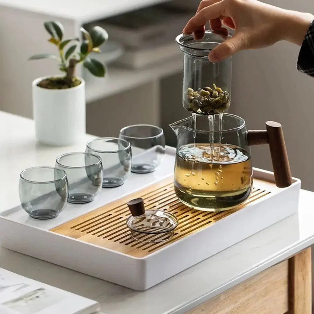 Ullier Glass Teapot Set-Speckled Space