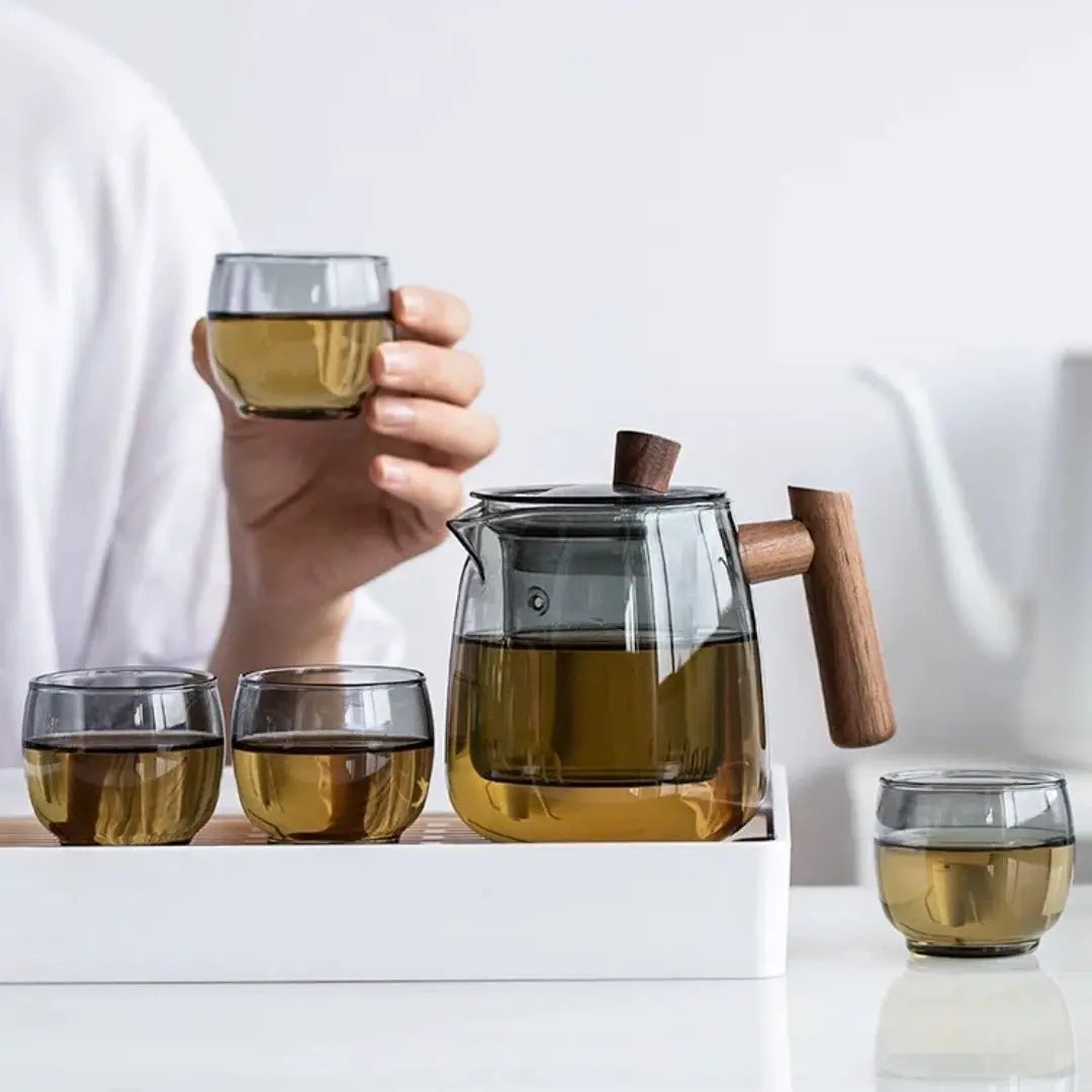 Ullier Glass Teapot Set-Speckled Space