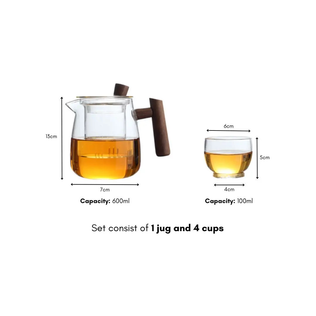 Ullier Glass Teapot Set-Speckled Space
