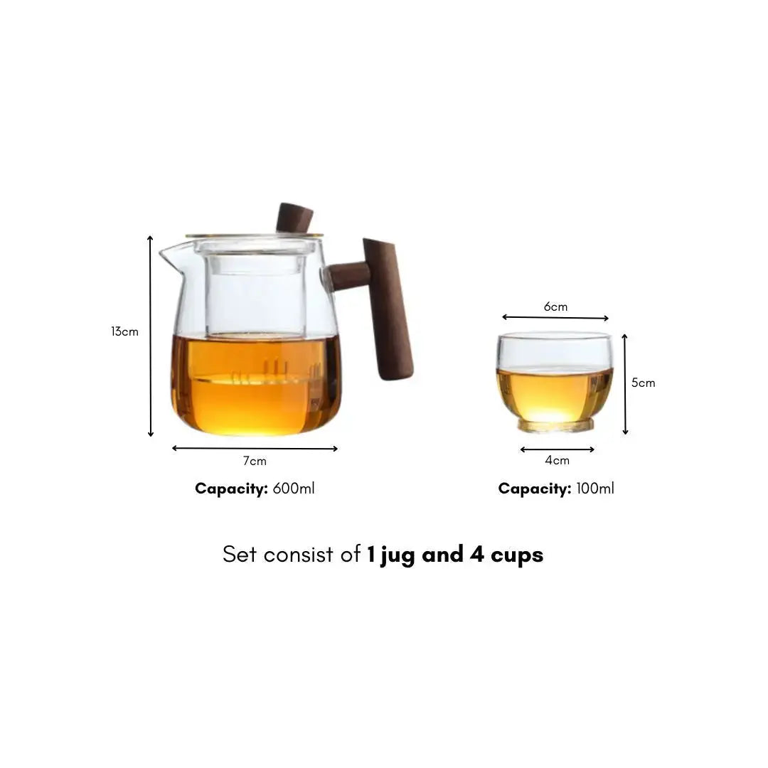 Ullier Glass Teapot Set-Speckled Space