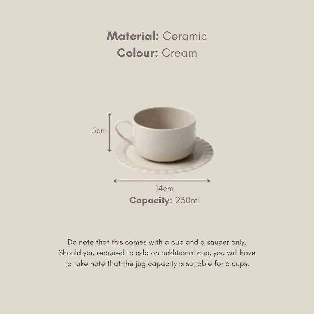 Ricabella Ceramic Cream Teapot Set-Speckled Space