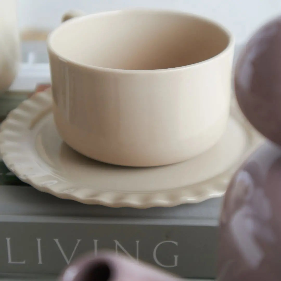 Ricabella Ceramic Cream Teapot Set-Speckled Space