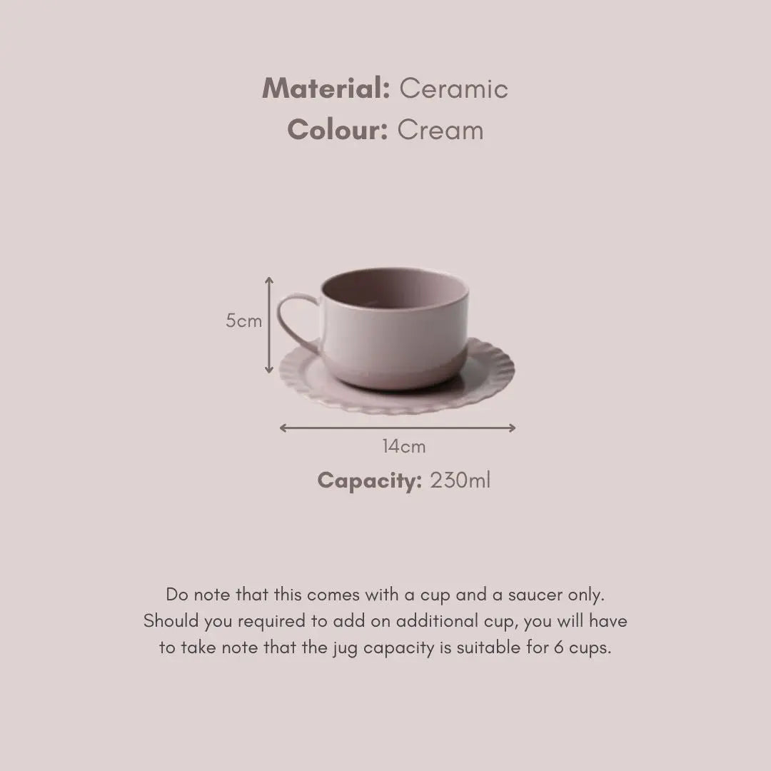 Ricabella Ceramic Light Mauve Teapot Set-Speckled Space