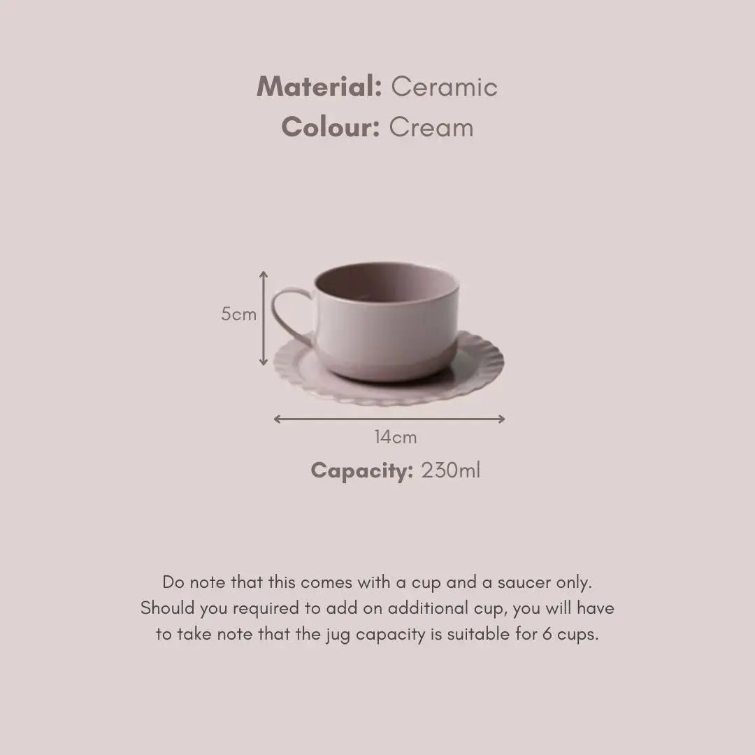 Ricabella Ceramic Light Mauve Teapot Set-Speckled Space