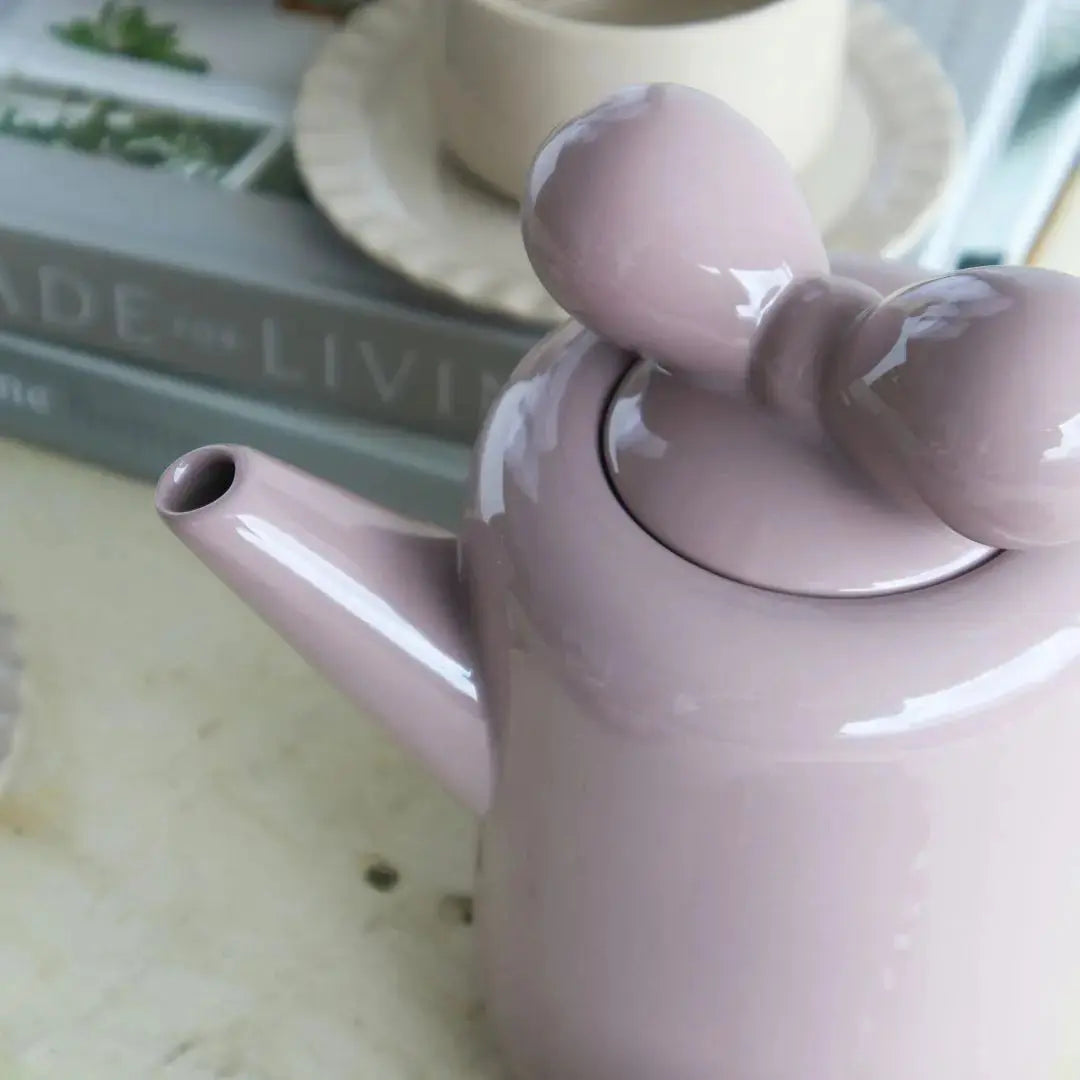 Ricabella Ceramic Light Mauve Teapot Set-Speckled Space