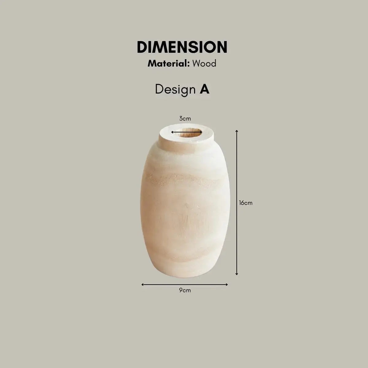 Venila Wooden Vase Speckled Space