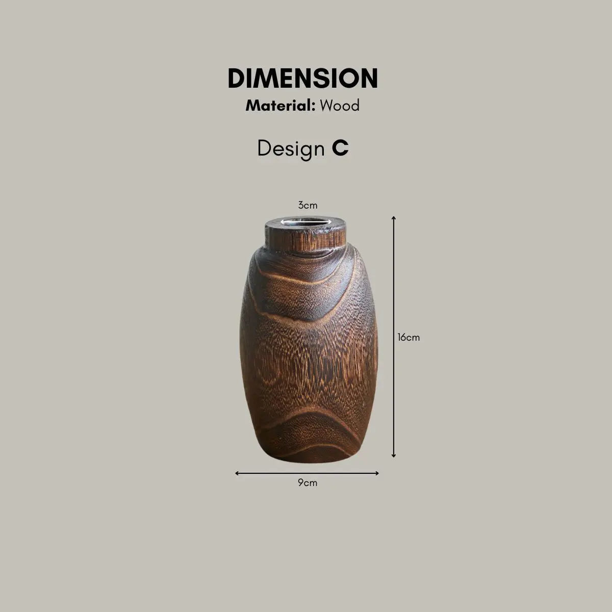 Venila Wooden Vase My Store