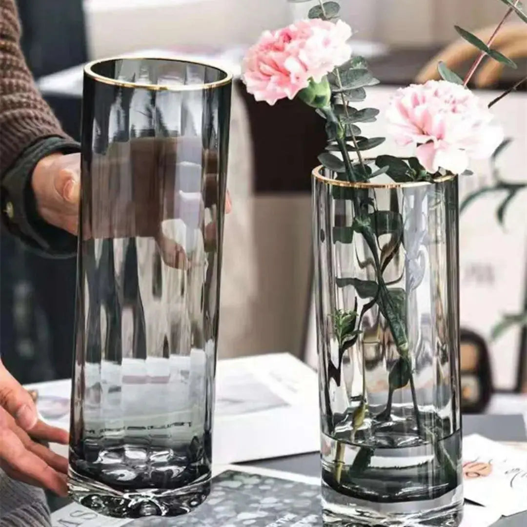 Vohle Glass Vase-Speckled Space